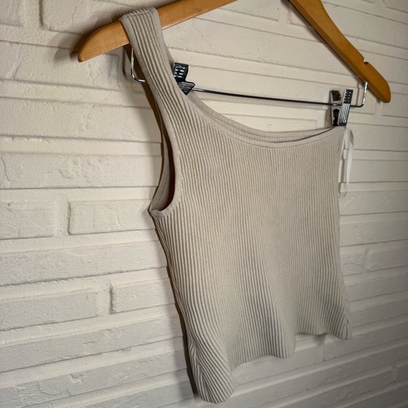 Babaton Cream Sculpt Knit One-shoulder Tank , Women’s Size Small - Picture 4 of 7